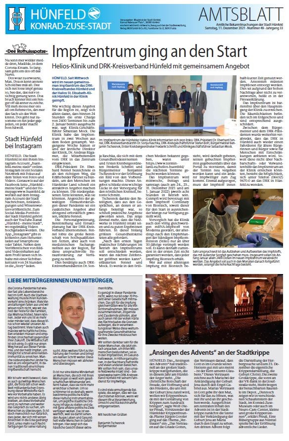 Amtsblatt vom 11. Dezember 2021